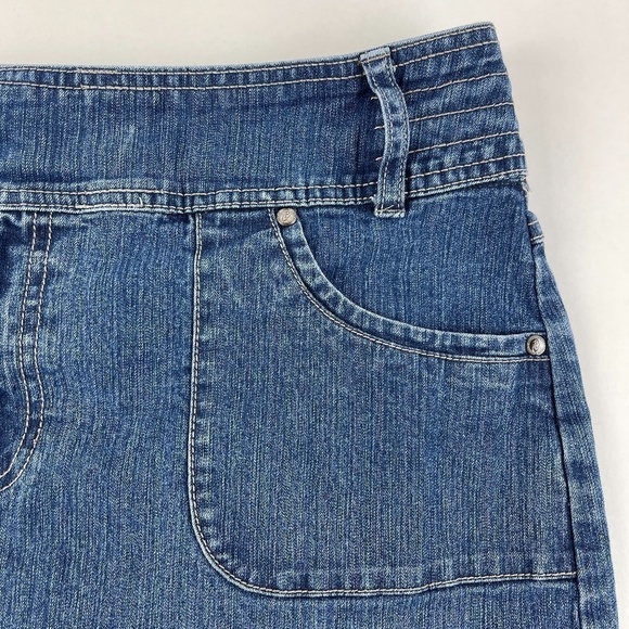 Code Bleu Jean Skirt Womens Size 10 Blue Denim Pockets Slit - Picture 4 of 9